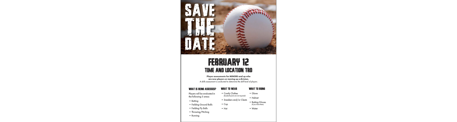 Player Evaluations Save the Date